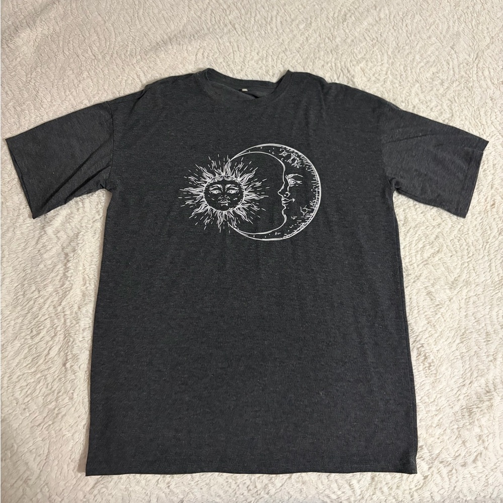 Charcoal Sun & Moon Graphic Tee - women